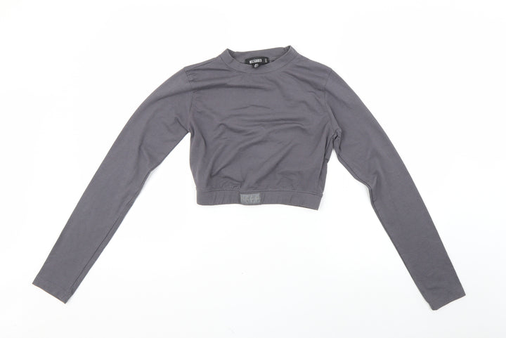 Missguided Womens Grey Pullover Sweatshirt Size 6