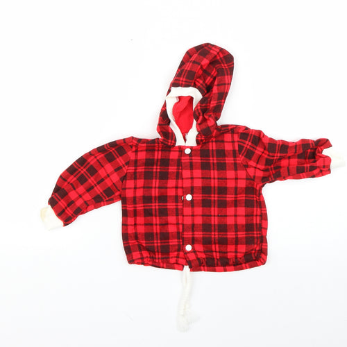 glitterbug Baby Red Check  Basic Jacket Jacket Size 9-12 Months