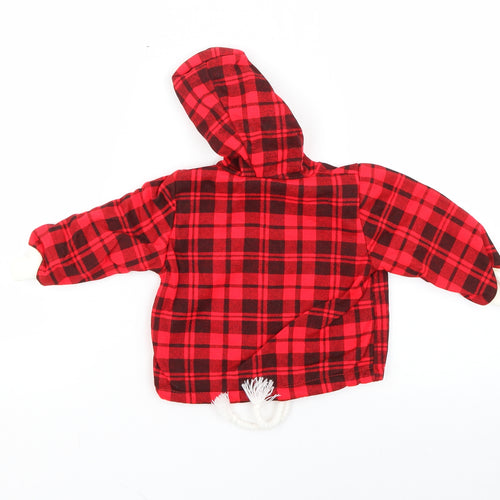 glitterbug Baby Red Check  Basic Jacket Jacket Size 9-12 Months