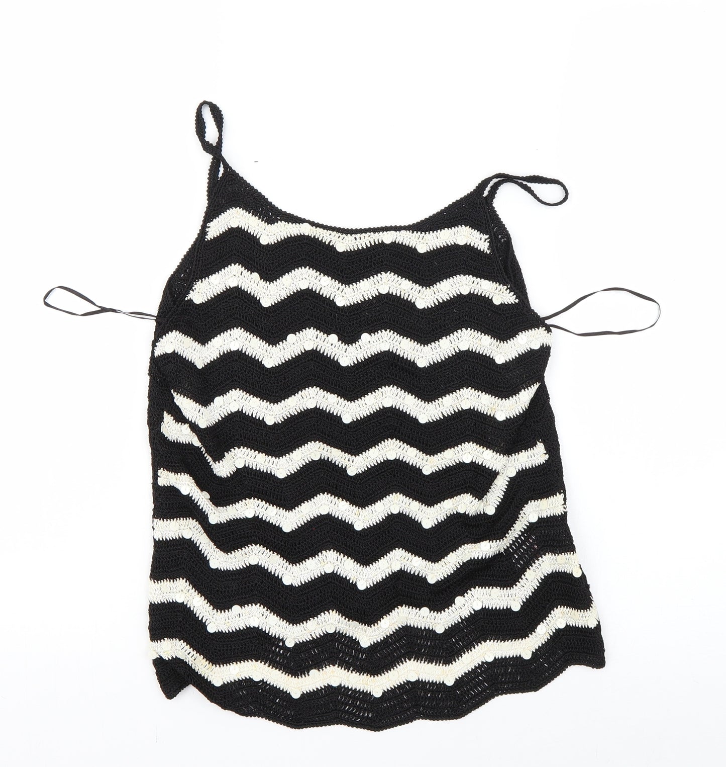 Principles Womens Black Striped  Basic Tank Size M