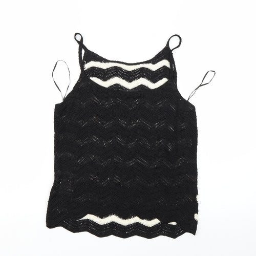 Principles Womens Black Striped  Basic Tank Size M