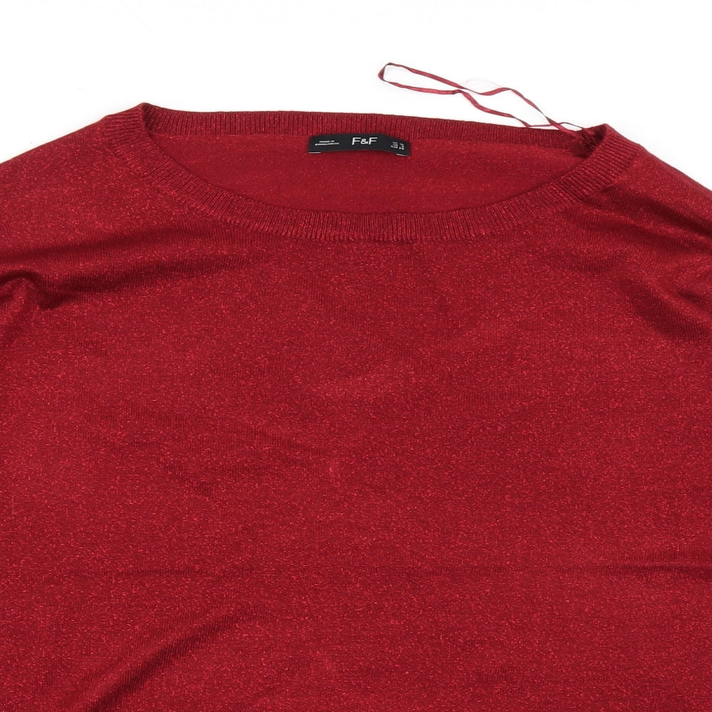 F&F Womens Red   Pullover Jumper Size 10