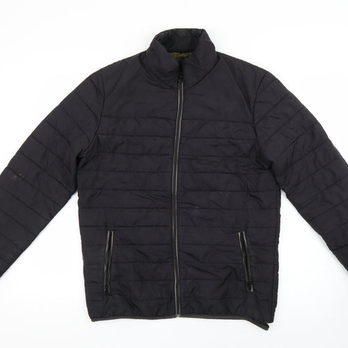 George Mens Black   Puffer Jacket Coat One Size