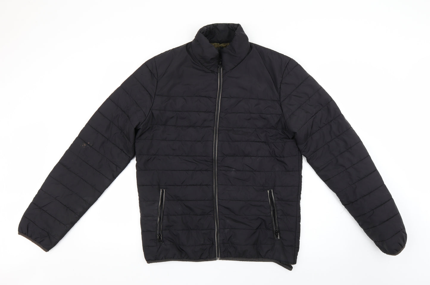 George Mens Black   Puffer Jacket Coat One Size