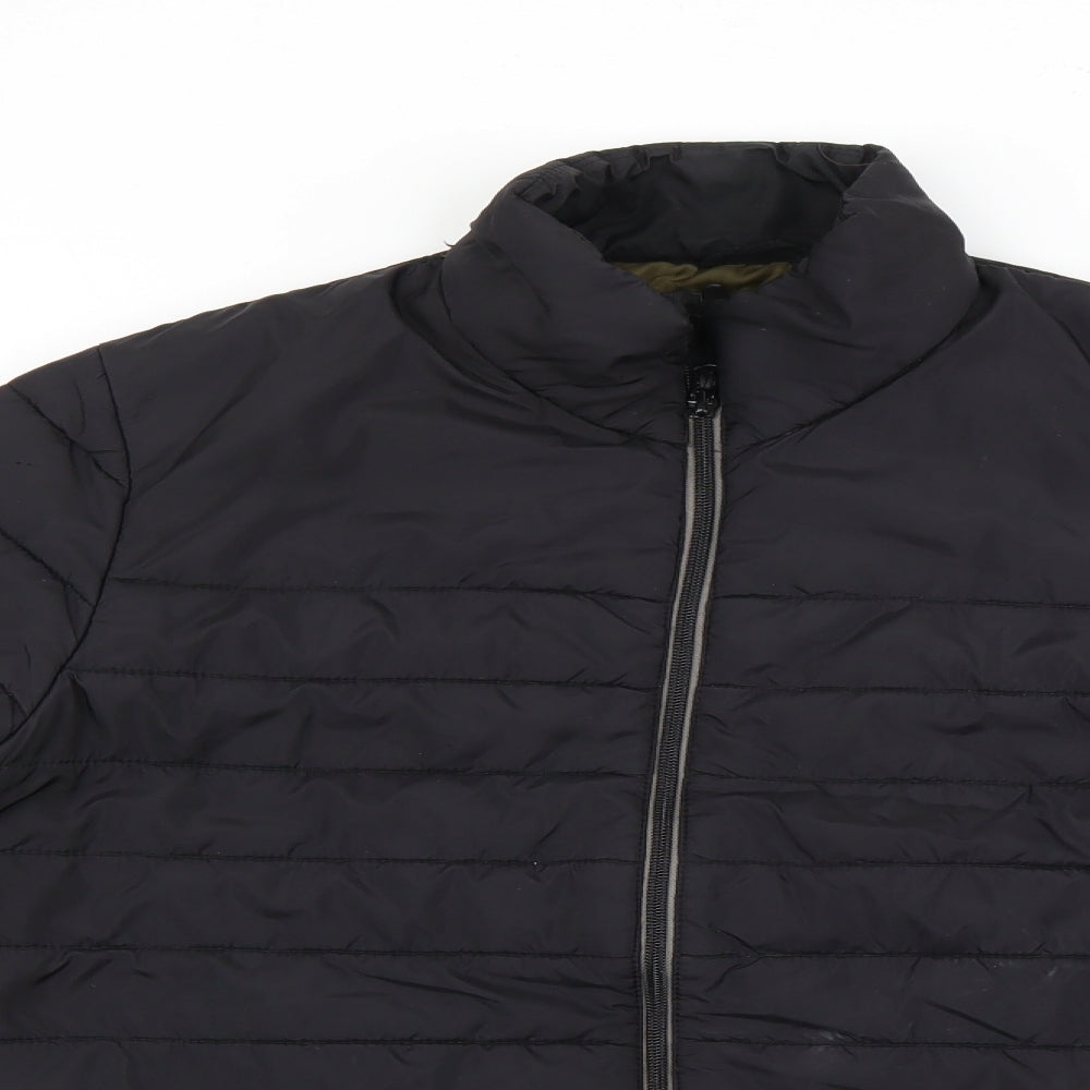 George Mens Black   Puffer Jacket Coat One Size