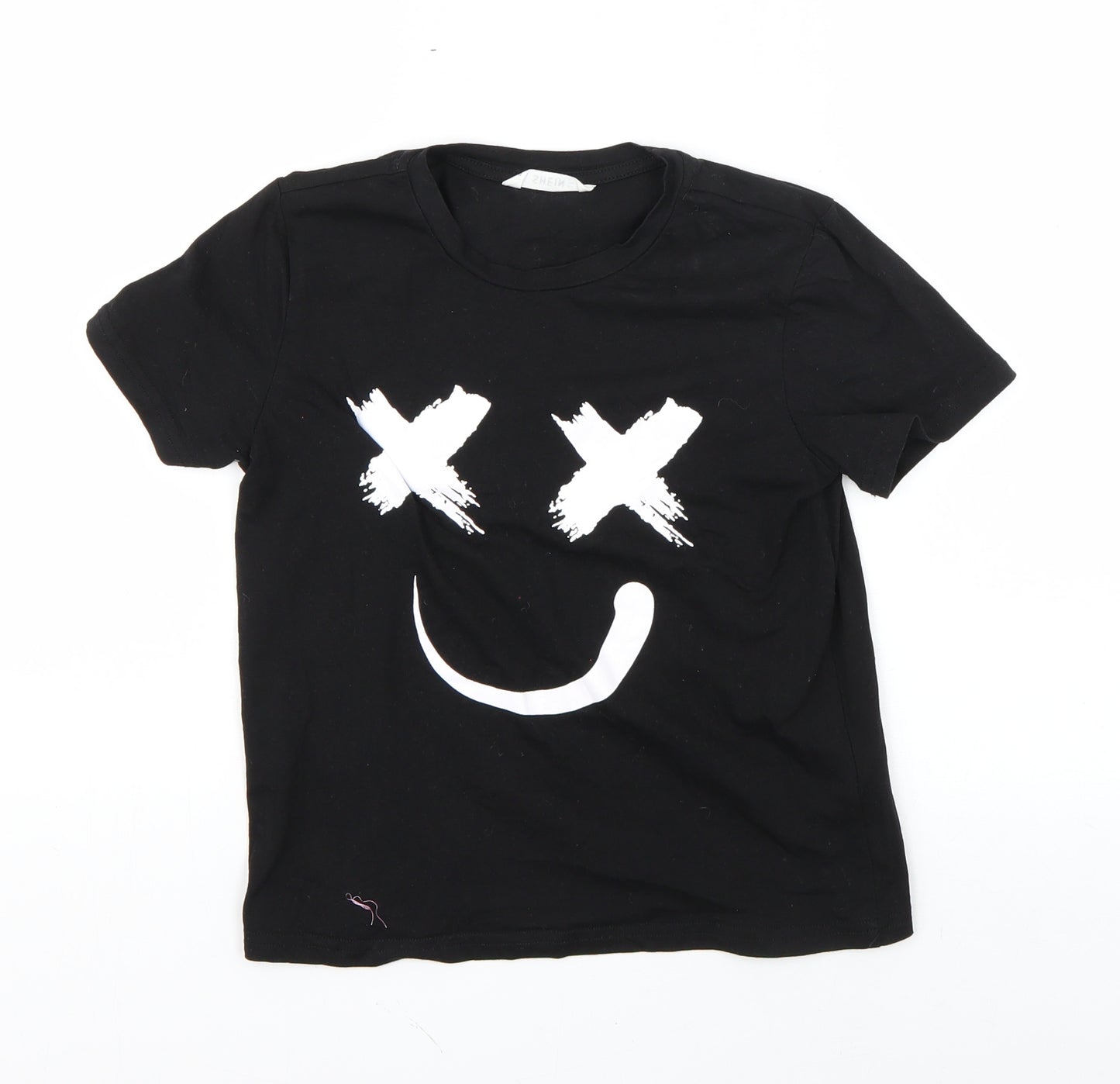 SheIn Boys Black   Basic T-Shirt Size 7 Years