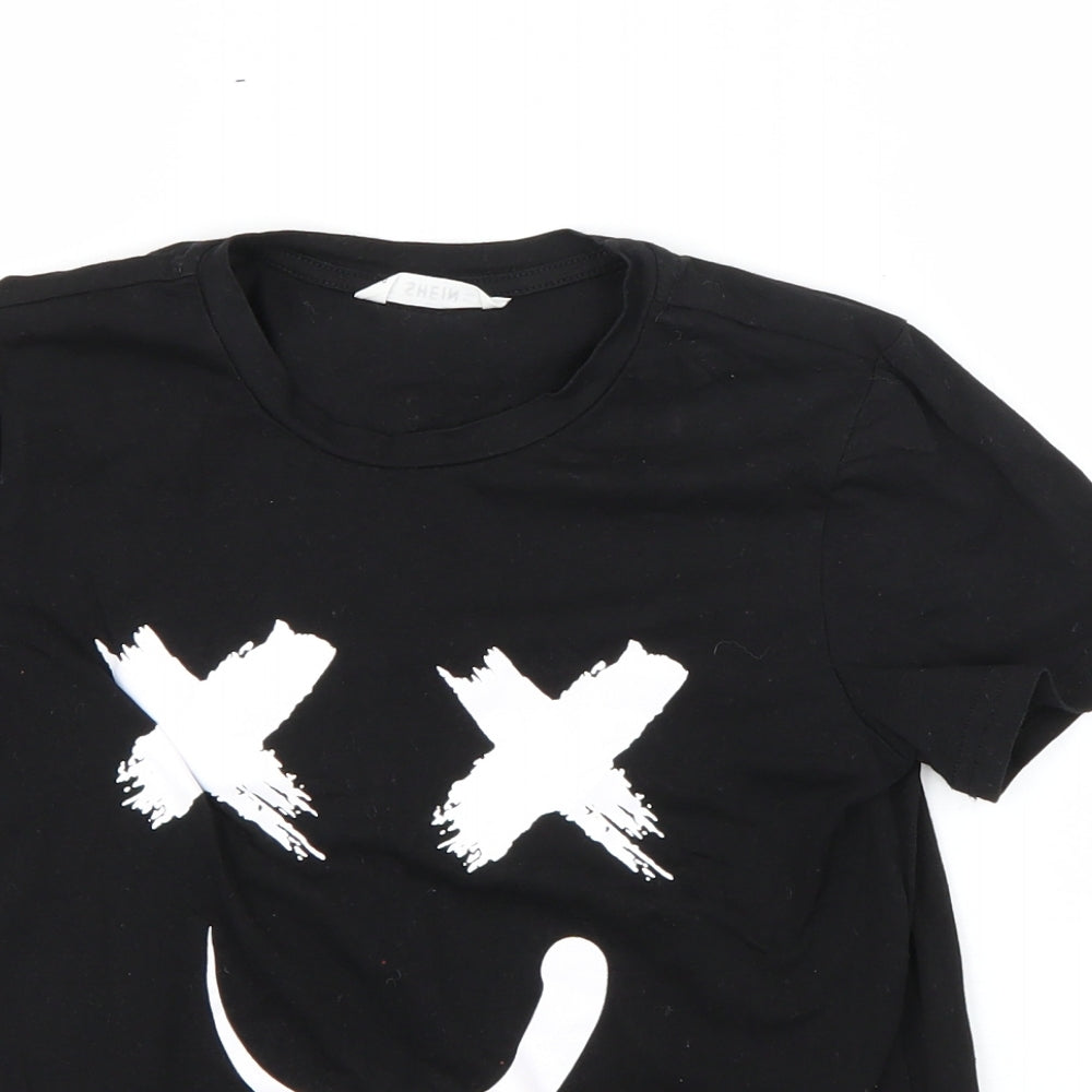 SheIn Boys Black   Basic T-Shirt Size 7 Years
