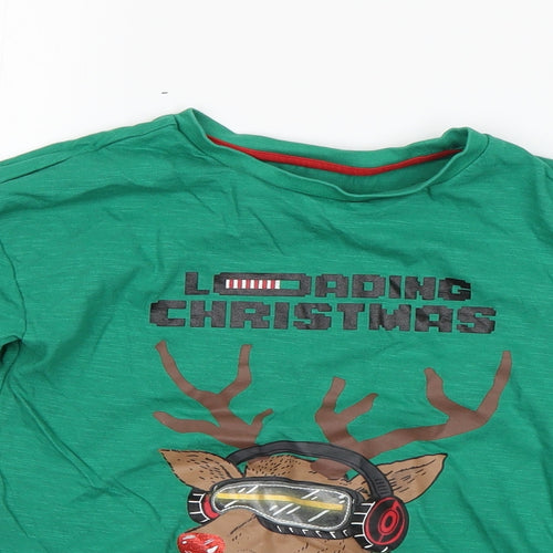 F&F Boys Green   Basic T-Shirt Size 6-7 Years  - Christmas t shirt