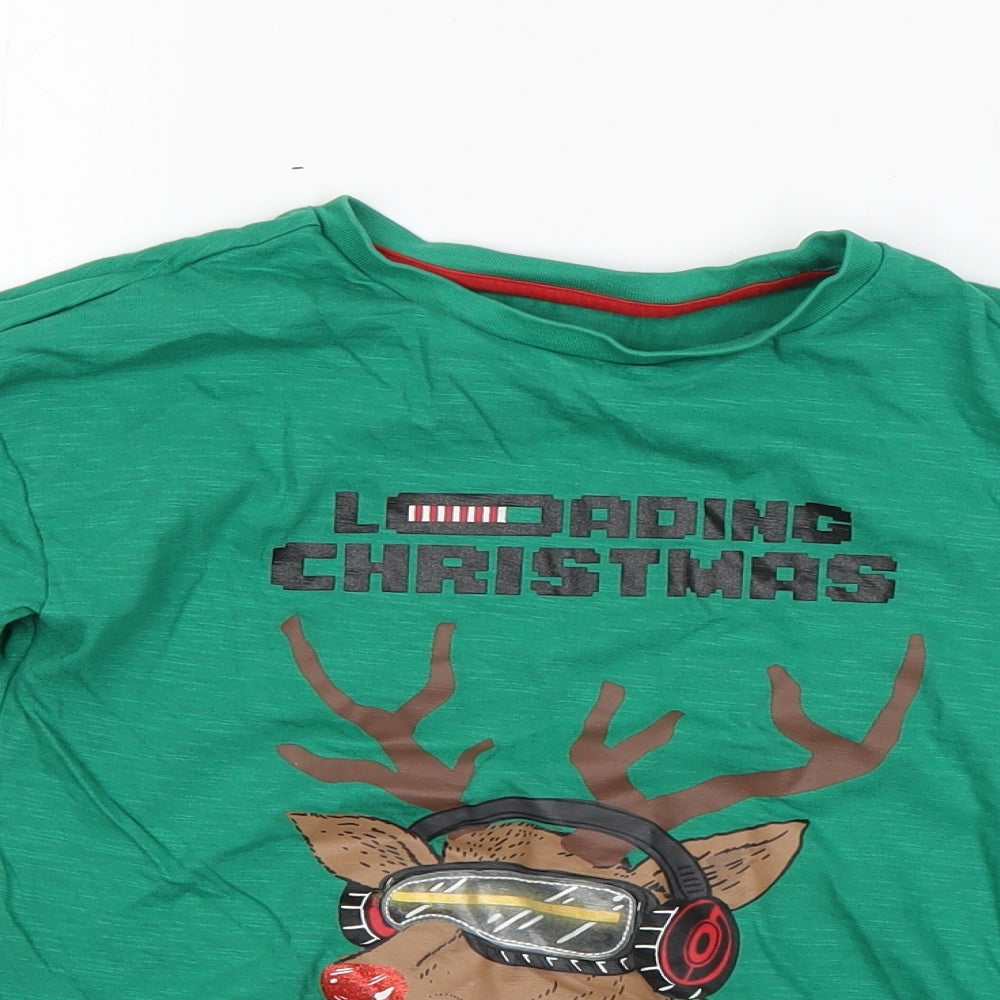 F&F Boys Green   Basic T-Shirt Size 6-7 Years  - Christmas t shirt