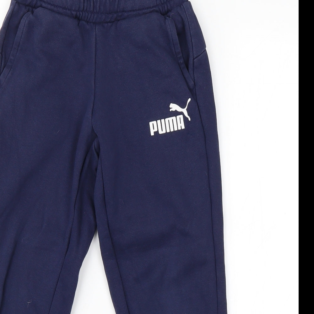 PUMA Boys Blue   Jogger Trousers Size 7-8 Years