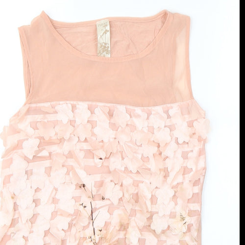 NEXT Womens Pink Houndstooth  Basic Tank Size 8