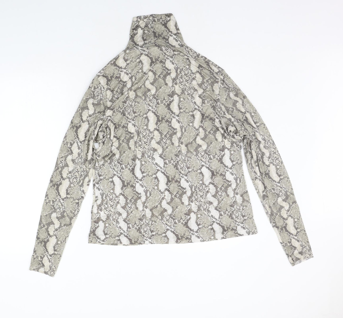 H&M Womens Beige Animal Print  Basic T-Shirt Size XL