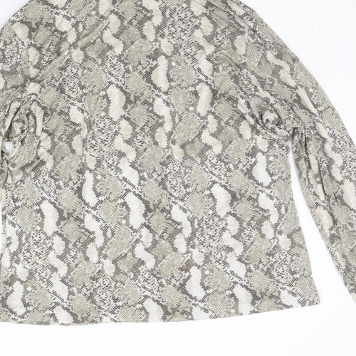 H&M Womens Beige Animal Print  Basic T-Shirt Size XL