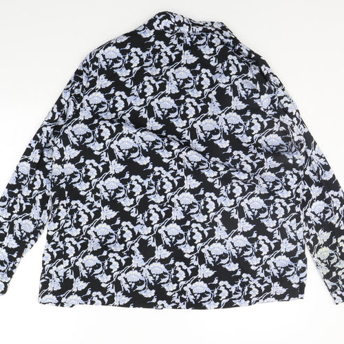 Select Womens Black Floral  Cardigan Jumper Size 14