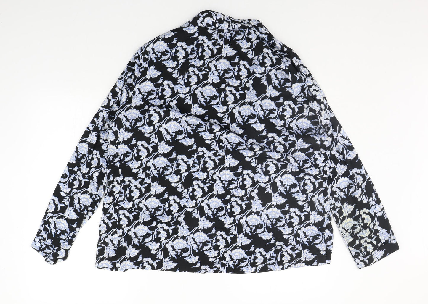 Select Womens Black Floral  Cardigan Jumper Size 14