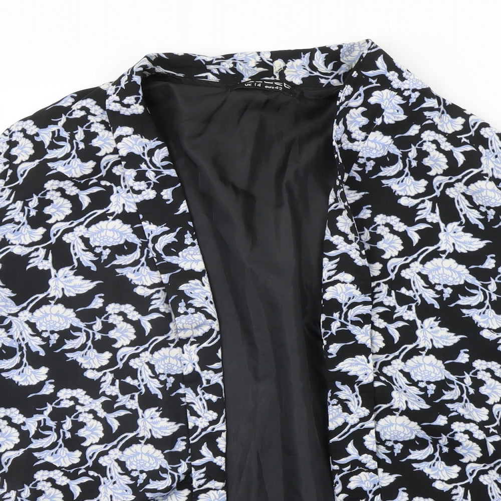 Select Womens Black Floral  Cardigan Jumper Size 14