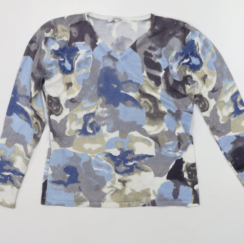 Steilmann Womens Blue Geometric  Pullover Jumper Size 12