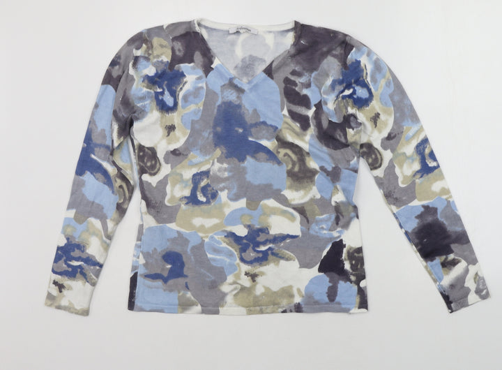 Steilmann Womens Blue Geometric Pullover Jumper Size 12