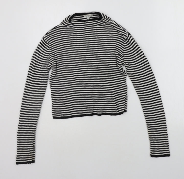 MISS EVIE Girls Black Striped Pullover Jumper Size 11-12 Years