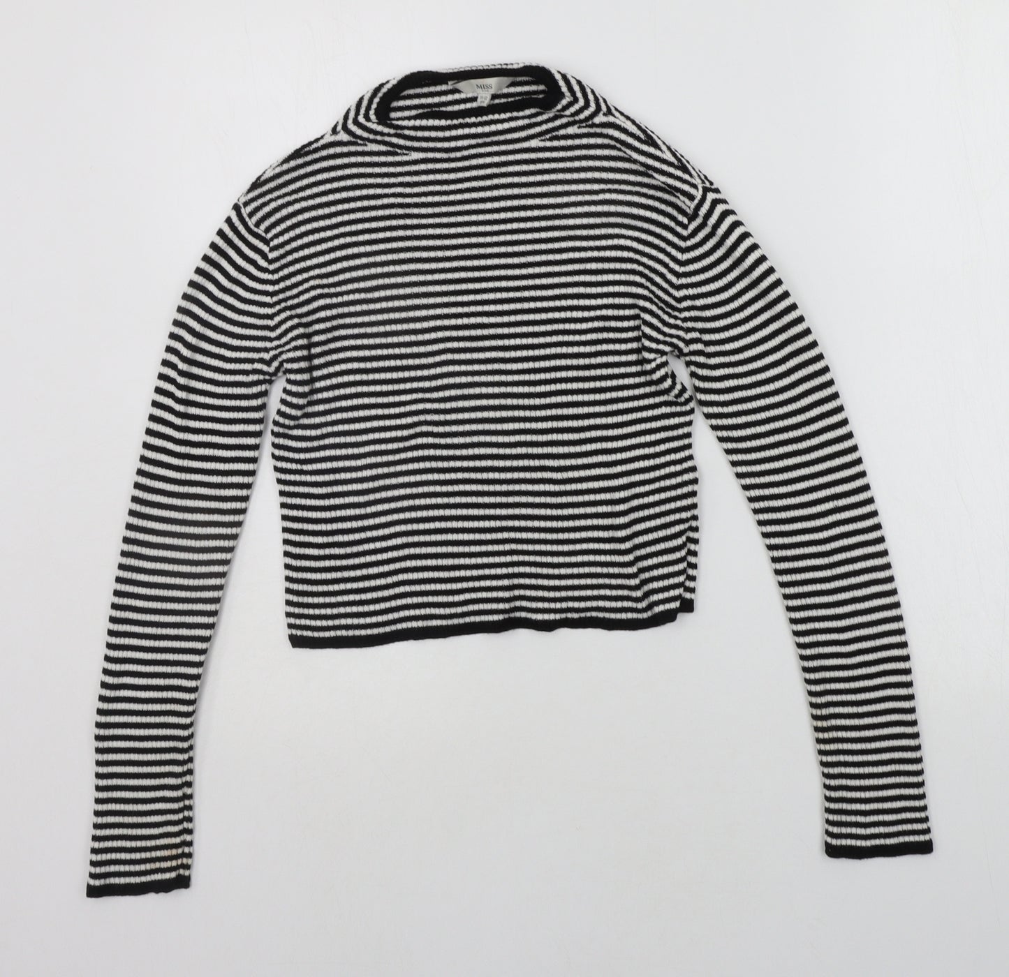 MISS EVIE Girls Black Striped  Pullover Jumper Size 11-12 Years