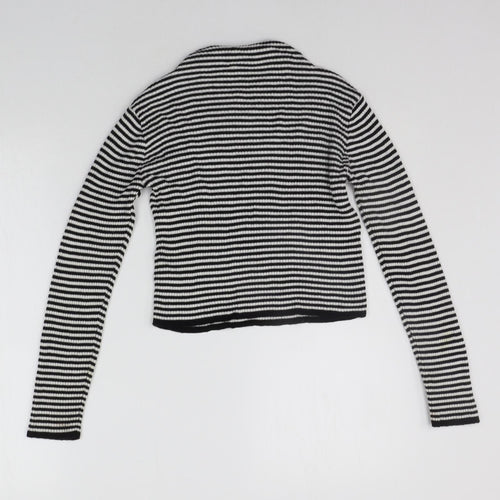 MISS EVIE Girls Black Striped  Pullover Jumper Size 11-12 Years