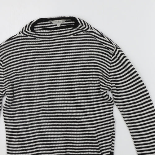 MISS EVIE Girls Black Striped  Pullover Jumper Size 11-12 Years