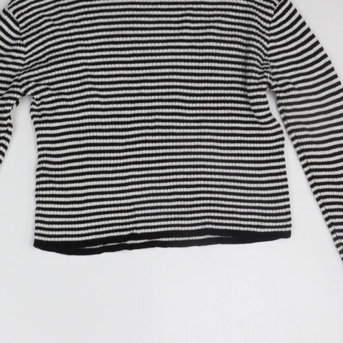 MISS EVIE Girls Black Striped  Pullover Jumper Size 11-12 Years