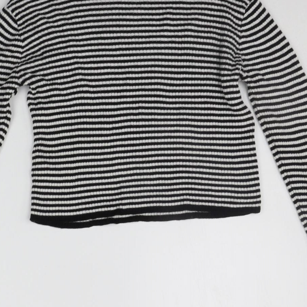 MISS EVIE Girls Black Striped  Pullover Jumper Size 11-12 Years