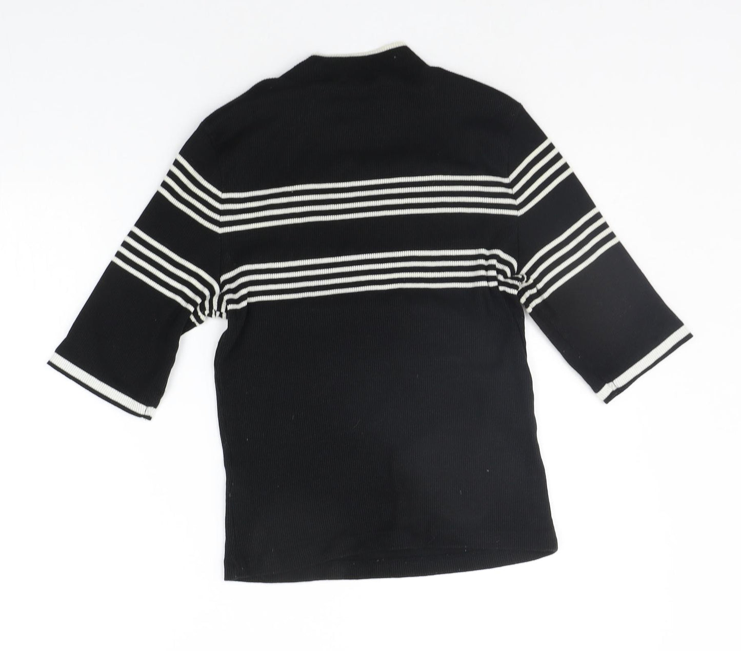 New Look Womens Black Striped  Pullover Jumper Size 12