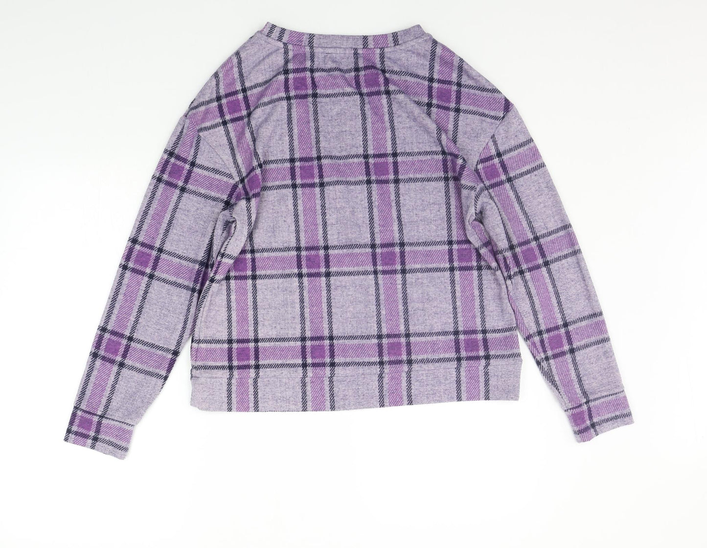 Marks and Spencer Womens Purple Check  Pullover Jumper Size 10