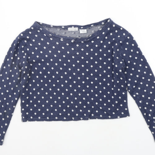 Cooperative Womens Blue Polka Dot  Pullover Jumper Size XS