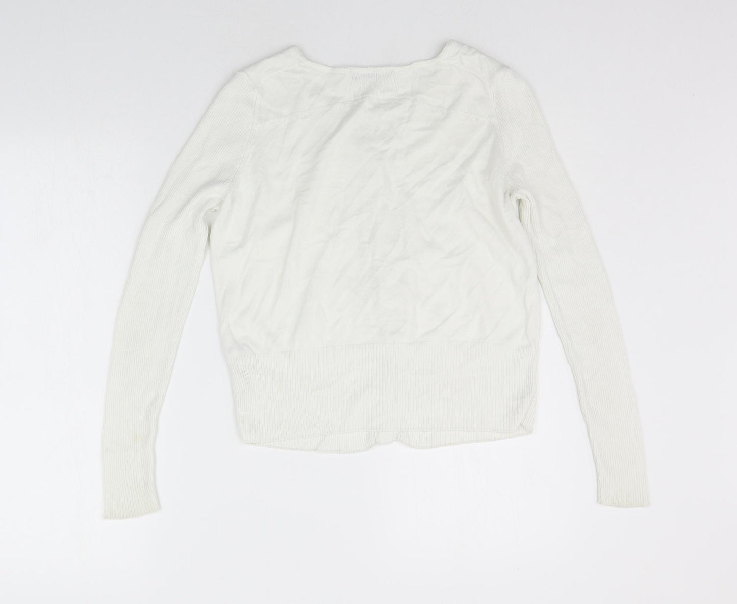 Marks and Spencer Womens White   Cardigan Jumper Size 8