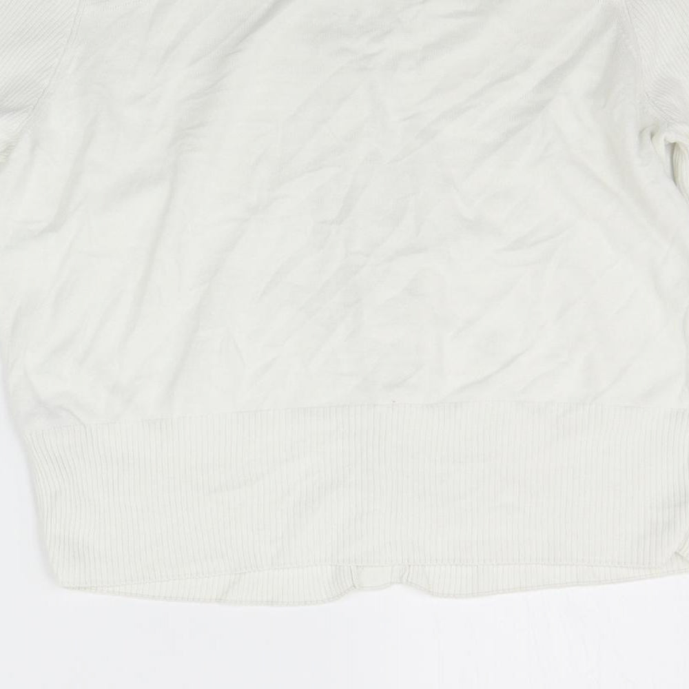 Marks and Spencer Womens White   Cardigan Jumper Size 8