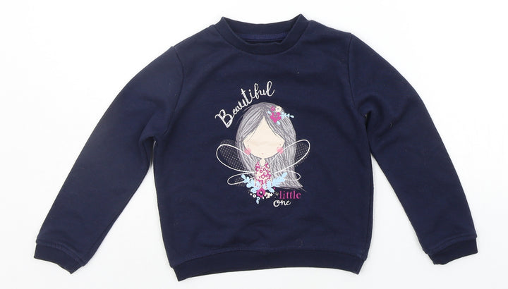 Primark Boys Blue Pullover Jumper Size 4-5 Years - Beautiful