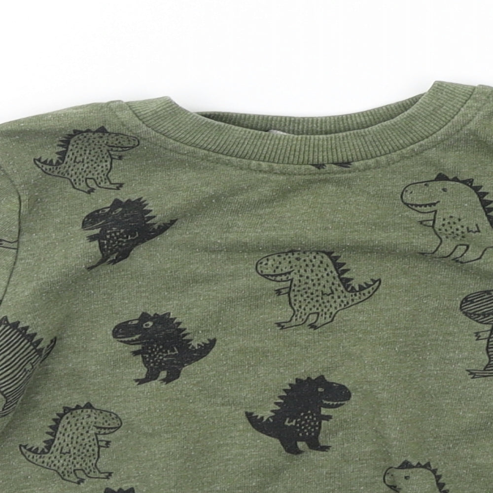 George Girls Green Geometric  Pullover Jumper Size 2 Years  - DINOSAUR