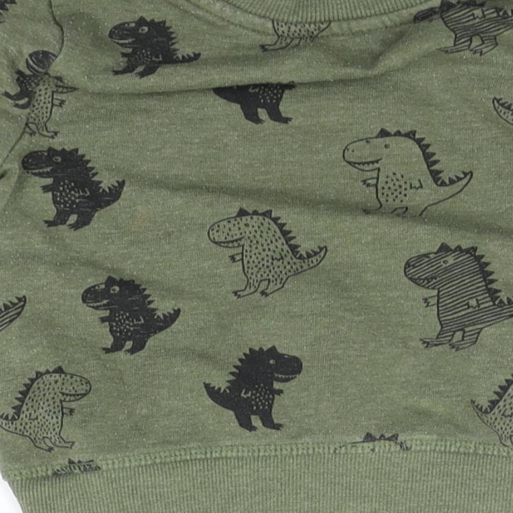 George Girls Green Geometric  Pullover Jumper Size 2 Years  - DINOSAUR