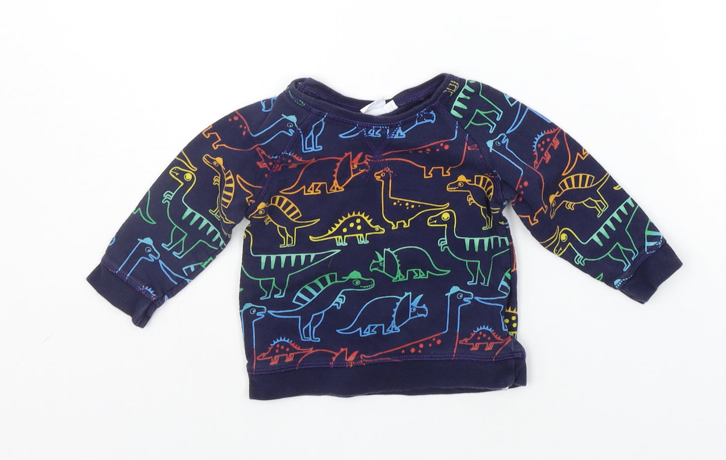 Blue Zoo Baby Blue Geometric  Pullover Jumper Size 3-6 Months  - DINOSAUR