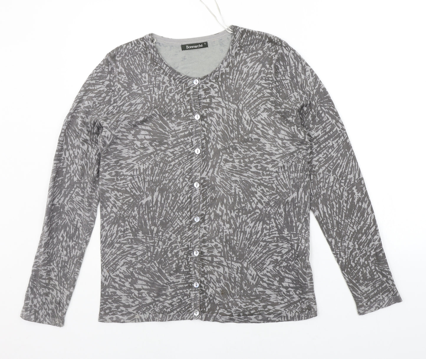 BONMARCHE Womens Grey Geometric  Pullover Jumper Size S