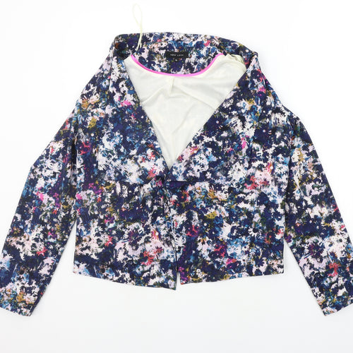 New Look Womens Blue Floral  Jacket Blazer Size 14