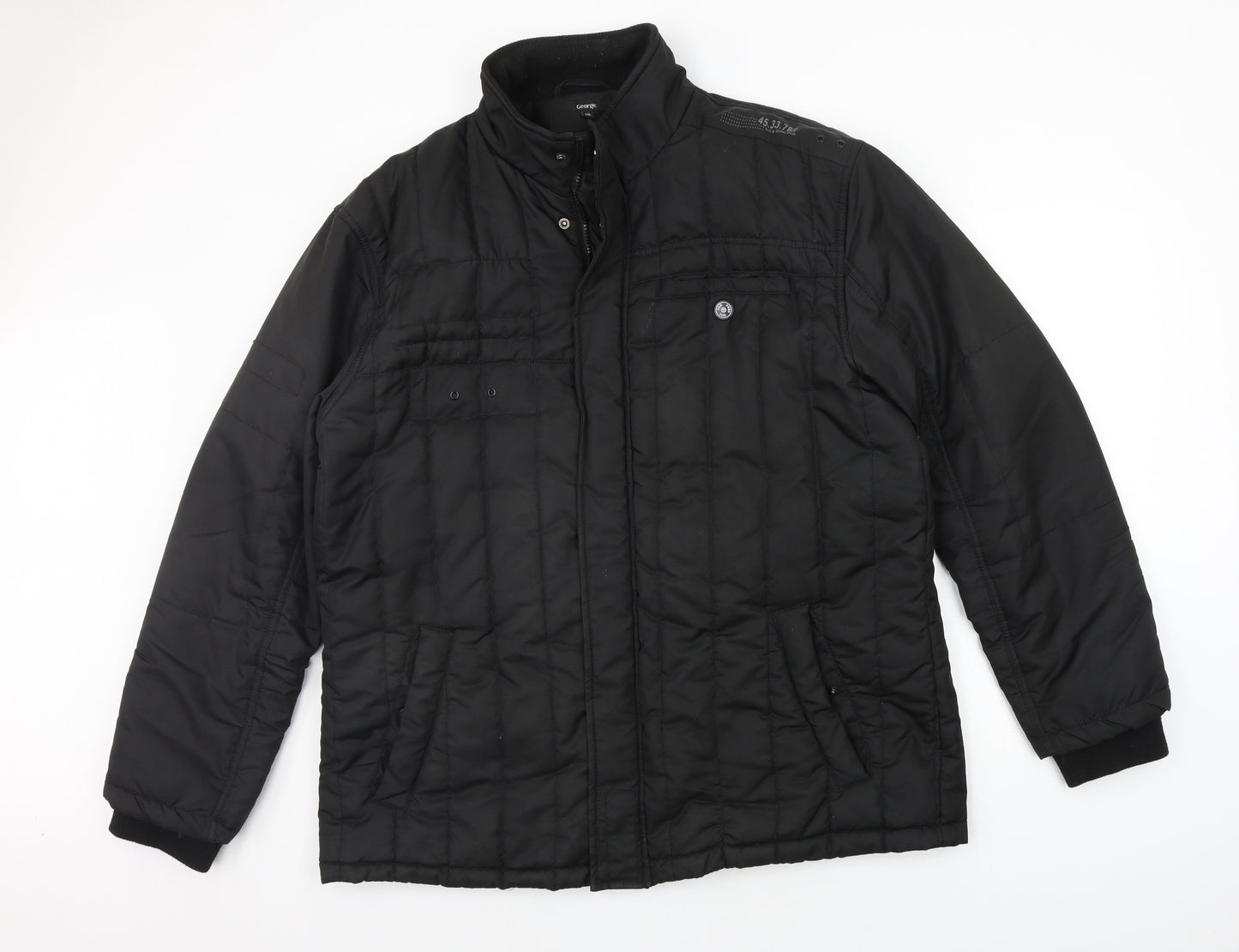 George Mens Black   Jacket Coat Size 2XL