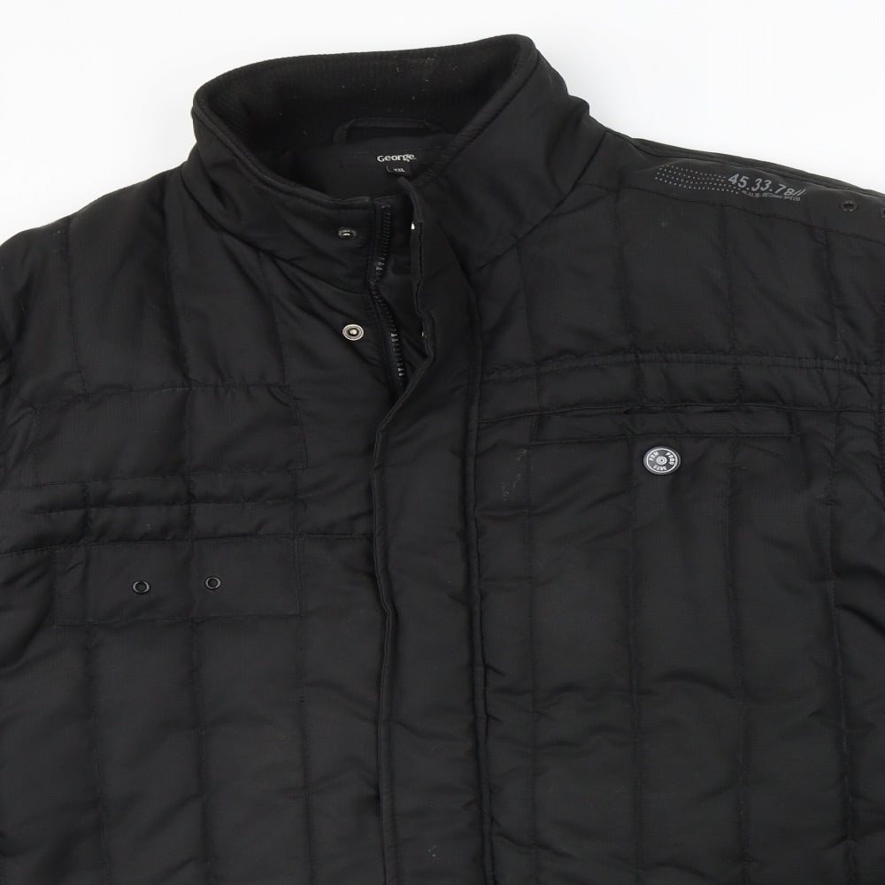 George Mens Black   Jacket Coat Size 2XL
