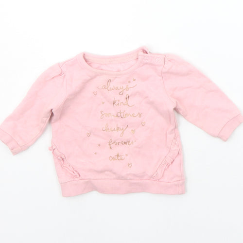 George Baby Pink   Henley Jumper Size 0-3 Months