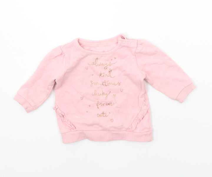 George Baby Pink   Henley Jumper Size 0-3 Months