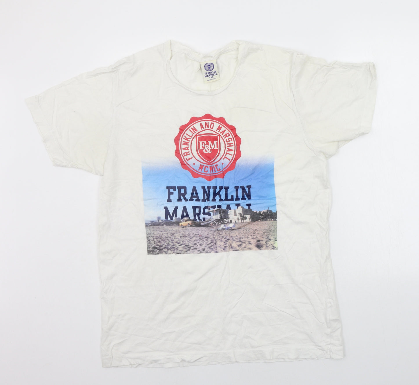 Franklin Marshall Mens White    T-Shirt Size 2XL