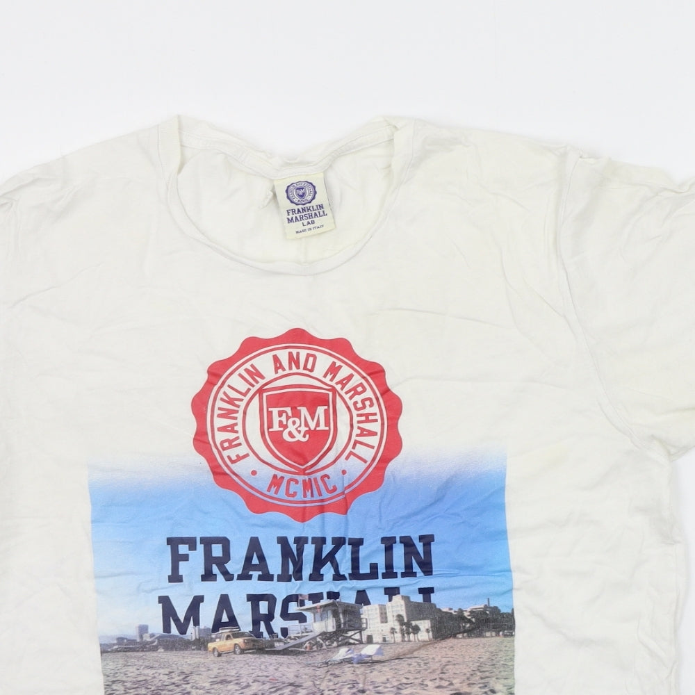 Franklin Marshall Mens White    T-Shirt Size 2XL