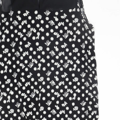NEXT Womens Black Geometric  Basic T-Shirt Size 10