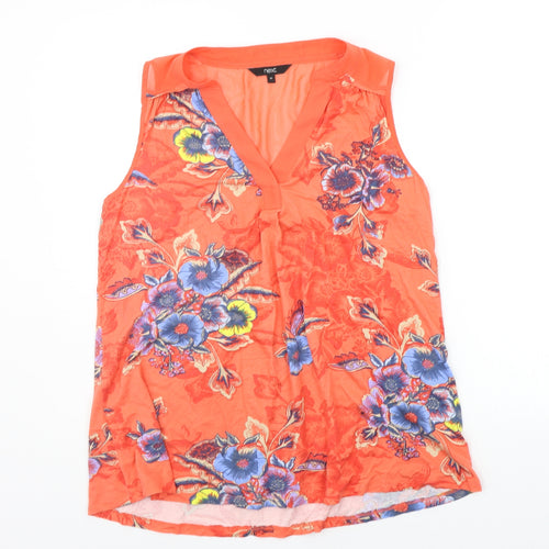 NEXT Womens Orange Fair Isle  Basic Blouse Size 10