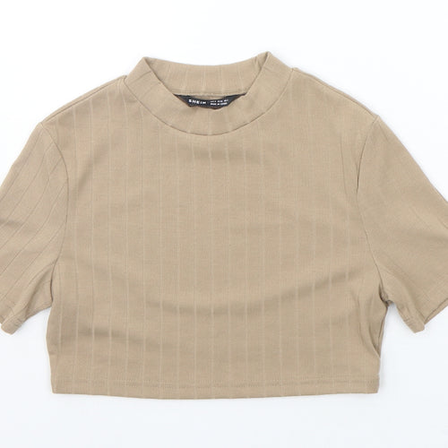 SheIn Girls Beige   Basic T-Shirt Size S