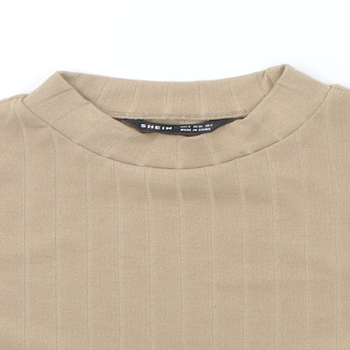 SheIn Girls Beige   Basic T-Shirt Size S