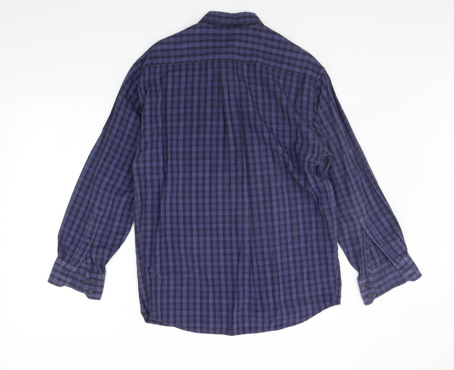 Marks and Spencer Mens Blue Check   Button-Up Size S